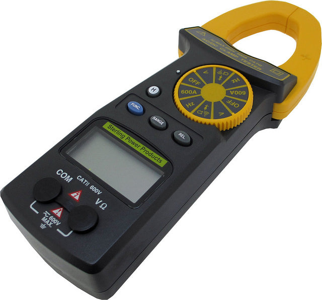 Professional Sterling Power DC/AC Clamp Meter - Accurate Voltage & Current Measurement for Marine Batteries | Perfect for Boat, RV, and Solar Power System Monitoring