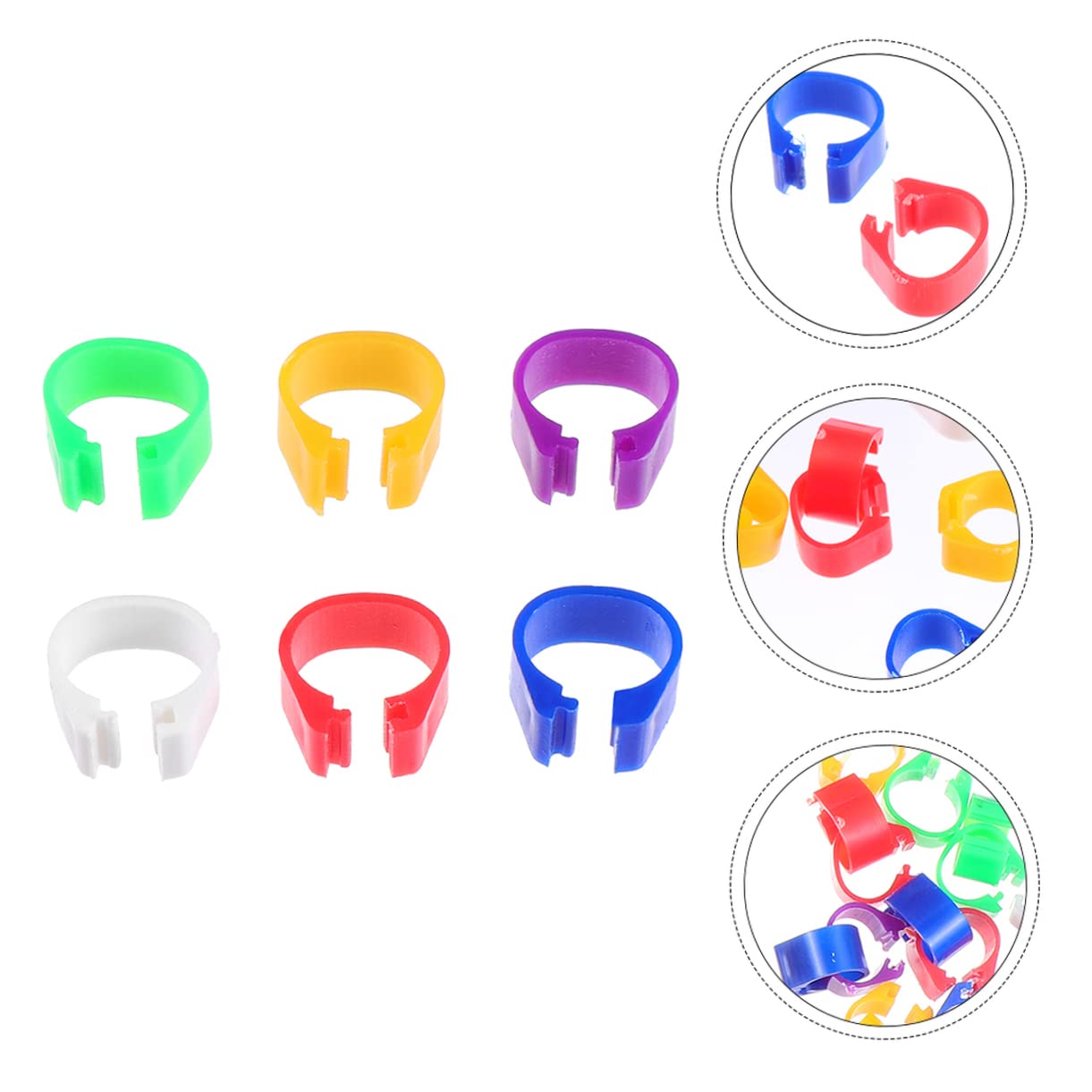 YARNOW 100pcs Plastic Pigeon Foot Rings - Bird Leg Bands for Parrots, Chickens, Doves & Parakeets - Clip-On Leg Rings for Easy Identification & Tracking - Perfect for Poultry Farming, Bird Shows & Pet Owners