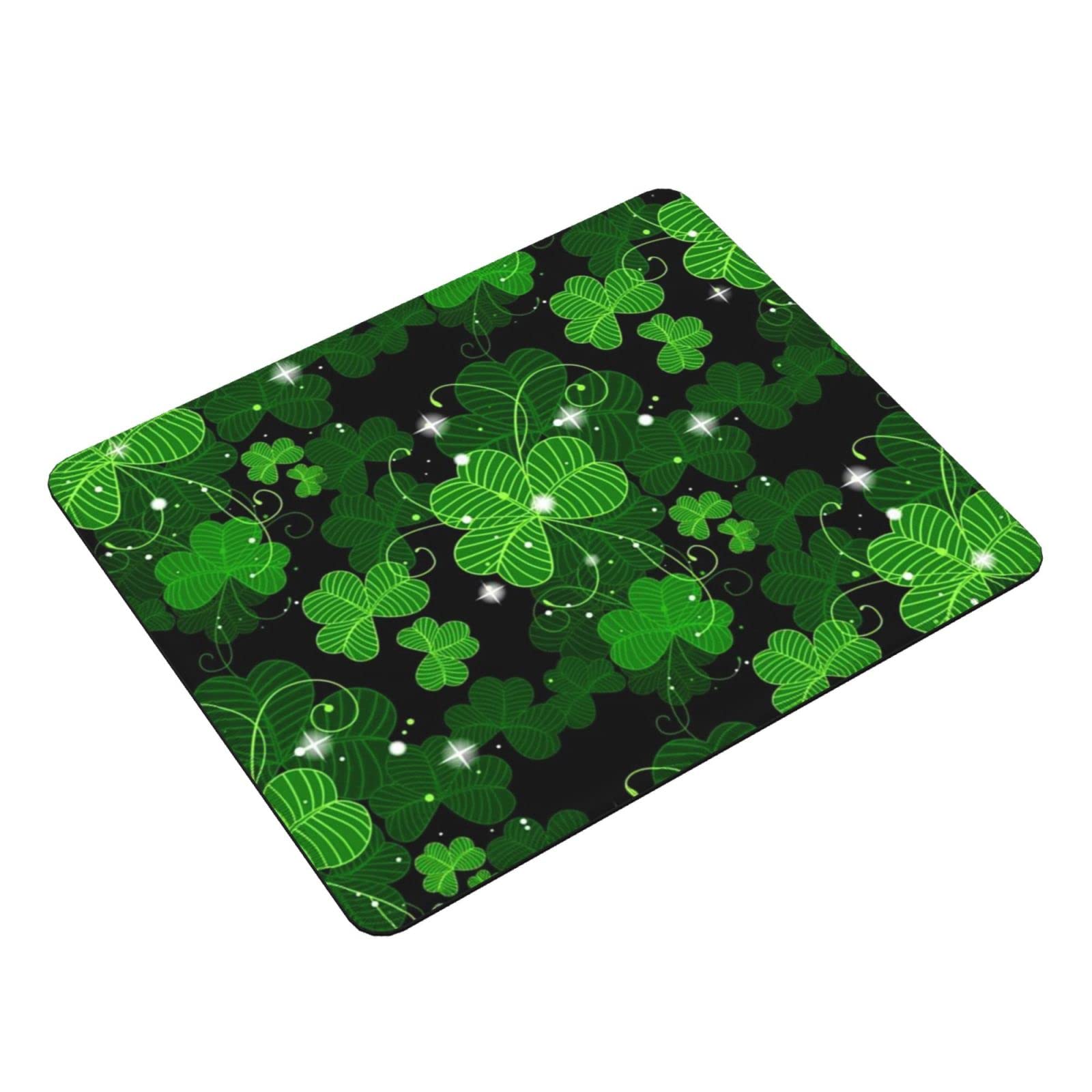 St. Patrick's Day Shamrock Clover Anti-Slip Gaming Mouse Pad - Non-Skid Rubber Base for Laptop, Office & Computer Use - Perfect for Gaming, Work & St. Patrick's Day Decor