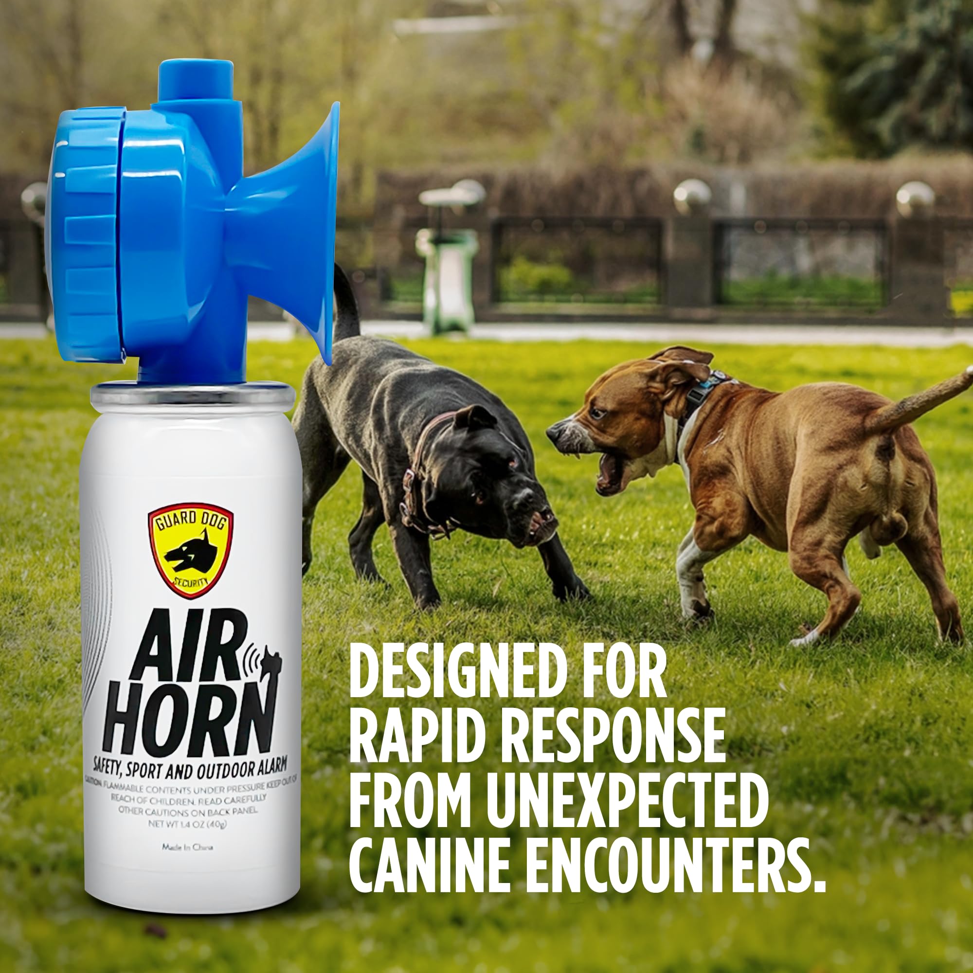 GUARD DOG SECURITY Air Horn for Dogs – Powerful Dog Training Tool to Stop Barking, Jumping, Fighting & Chasing | Effective Coyote Deterrent & Safety Device | Perfect for Outdoor Adventures, Hiking & Home Protection