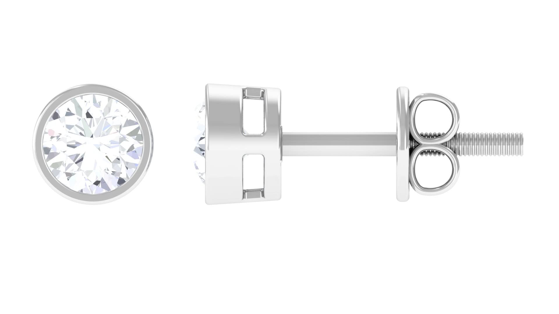 3/4 CT Moissanite Stud Earrings for Women - 14K Solid Gold Certified Solitaire Earrings - Perfect for Weddings, Anniversaries & Everyday Elegance
