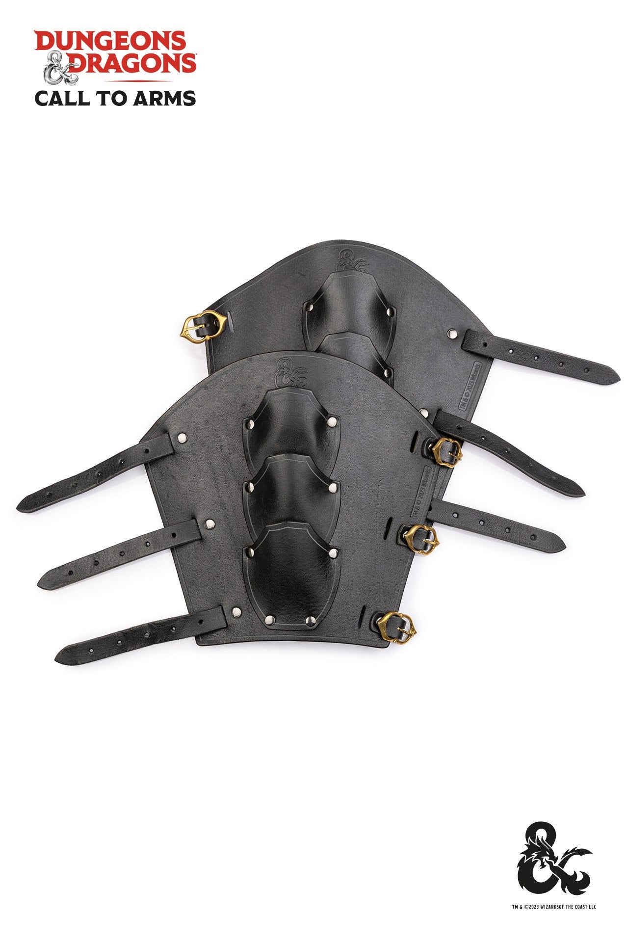 Dungeons & Dragons Fighter Leather Bracers - Black Medieval Armor for LARP, Cosplay & Tabletop RPG Gaming