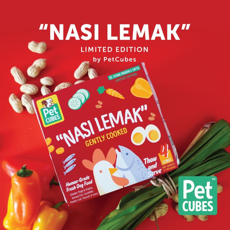 Premium Gently Cooked Nasi Lemak Frozen Dog Food - 320g Grain-Free Meal for Small & Medium Dogs - Perfect for Picky Eaters & Special Occasions