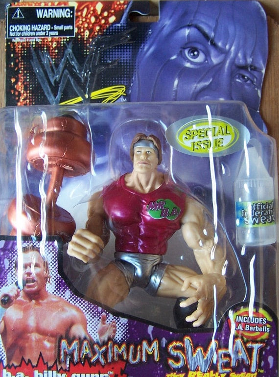 1999 WWF Jakks Pacific Maximum Sweat Special Edition B.A. Billy Gunn Wrestling Action Figure - Collectible Toy for WWE Fans & Wrestling Memorabilia Collectors - Perfect for Display, Play, and Nostalgic Gift Giving