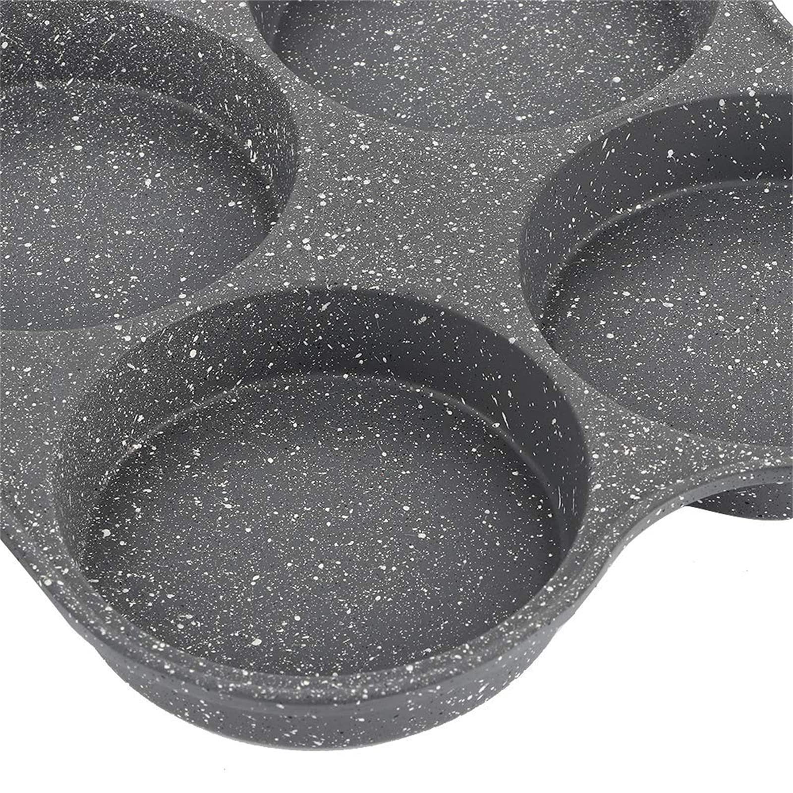 Nonstick 4-Hole Egg Frying Pan with Wooden Handle - Aluminum Omelette & Pancake Cooker for Perfect Poached Eggs, Burgers & Steaks - Ideal for Breakfast, Brunch & Quick Meals
