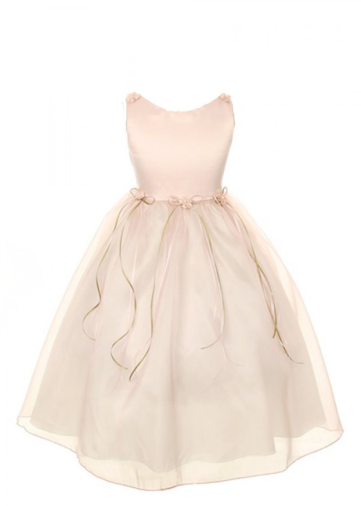 Girls Rosebud Organza Flower Girl Dress for Kids - Perfect for Weddings, Parties & Special Occasions