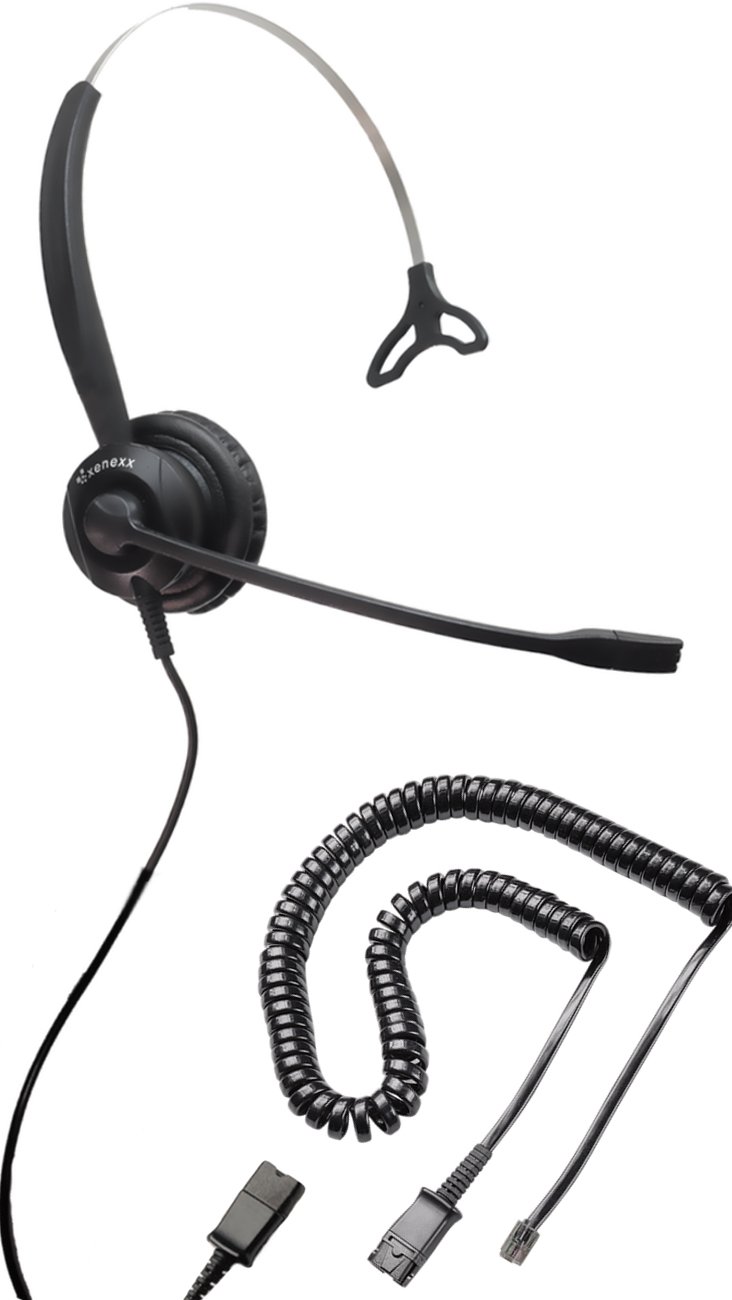 Global Teck Worldwide XS 820 Professional Office Phone Headset Bundle - Compatible with Cisco 6841, 6851, 6921, 6941, 6945, 6961, 7940, 7960, 7965, 7975, 8941, 8945, 8961, 9951, 9971 Desk Phones - Noise Cancelling for Clear Calls in Office & Call Center Environments