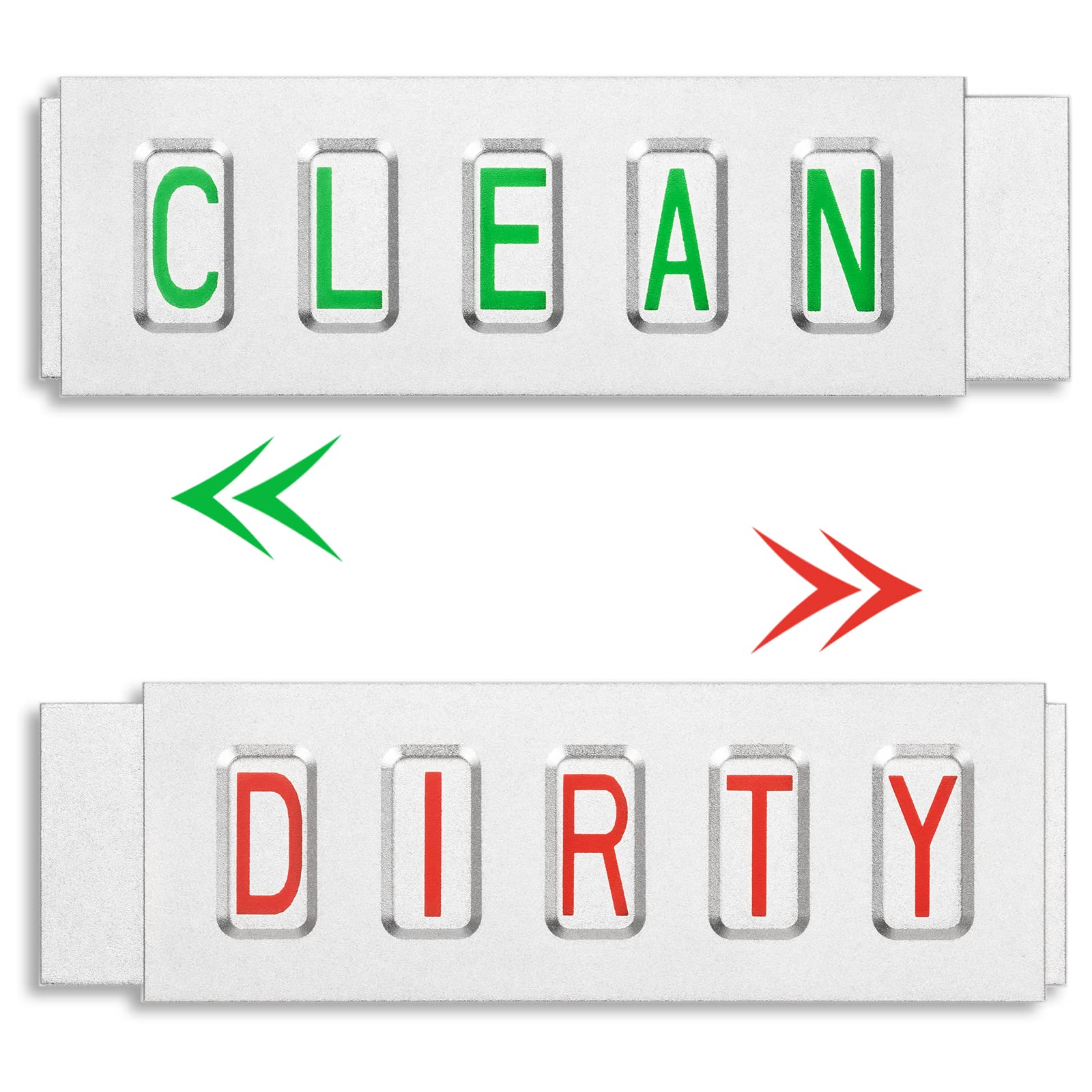 **LEASEN Dishwasher Magnet Clean Dirty Sign - Aluminum Alloy Kitchen Refrigerator Magnet with Super Strong Hold & Stickers (Silver) - Perfect for Home, Office, and Dorm Organization**