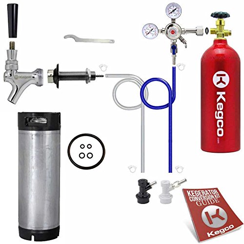 Kegco EBSHCKBALLKEG-5T Homebrew Kegerator Kit with Ball Lock and CO2 Tank - Perfect for Home Bars, Man Caves & Outdoor Parties