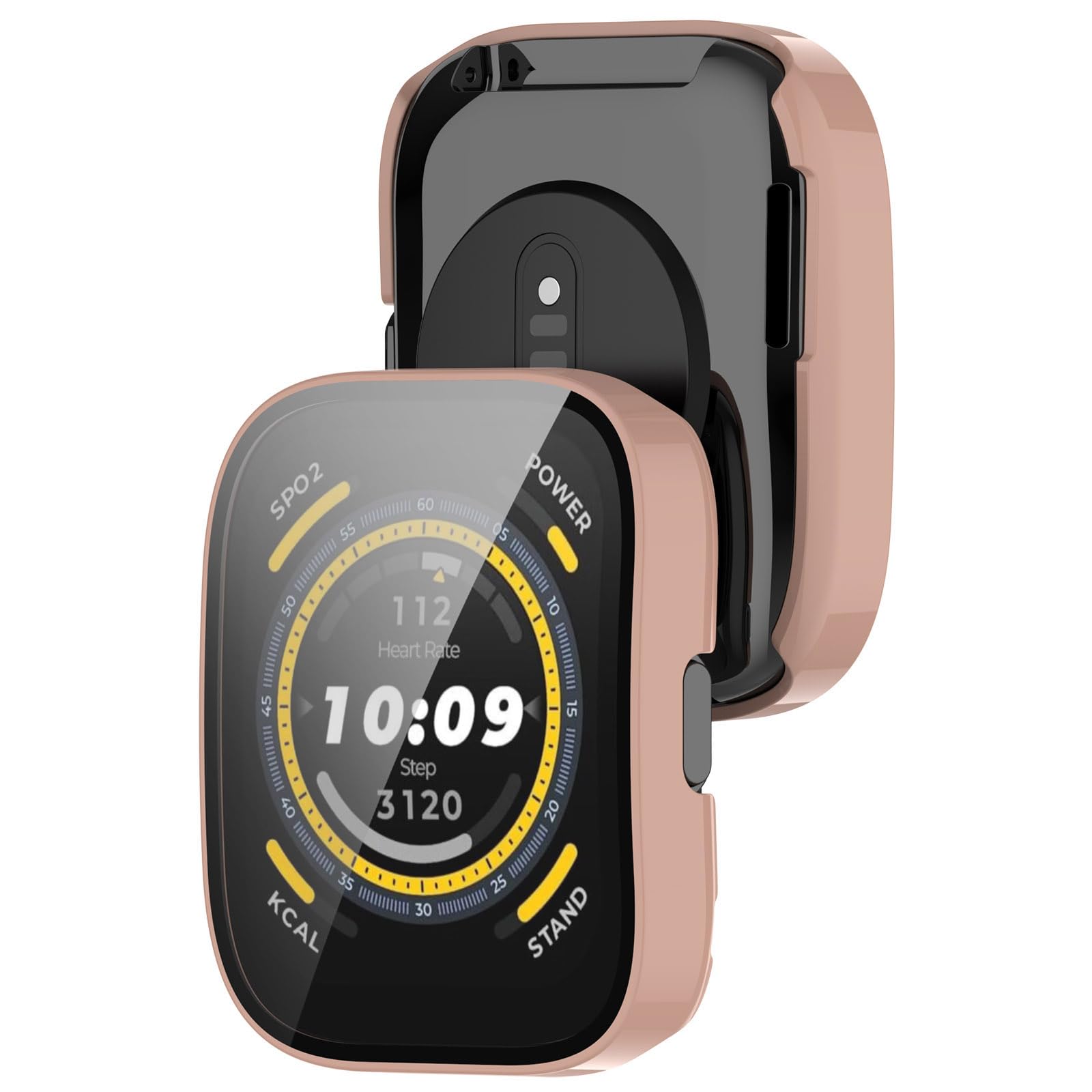 Amazfit Bip 5 Screen Protector 6-Pack - Tempered Glass Film & Hard PC Bumper Full Cover Case - Durable Smartwatch Accessories for Workout, Running & Daily Use