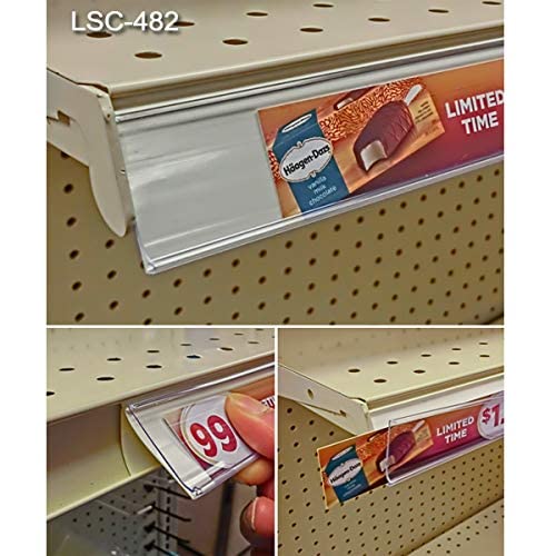 100 Pack Clear Shelf Label Strips - 48