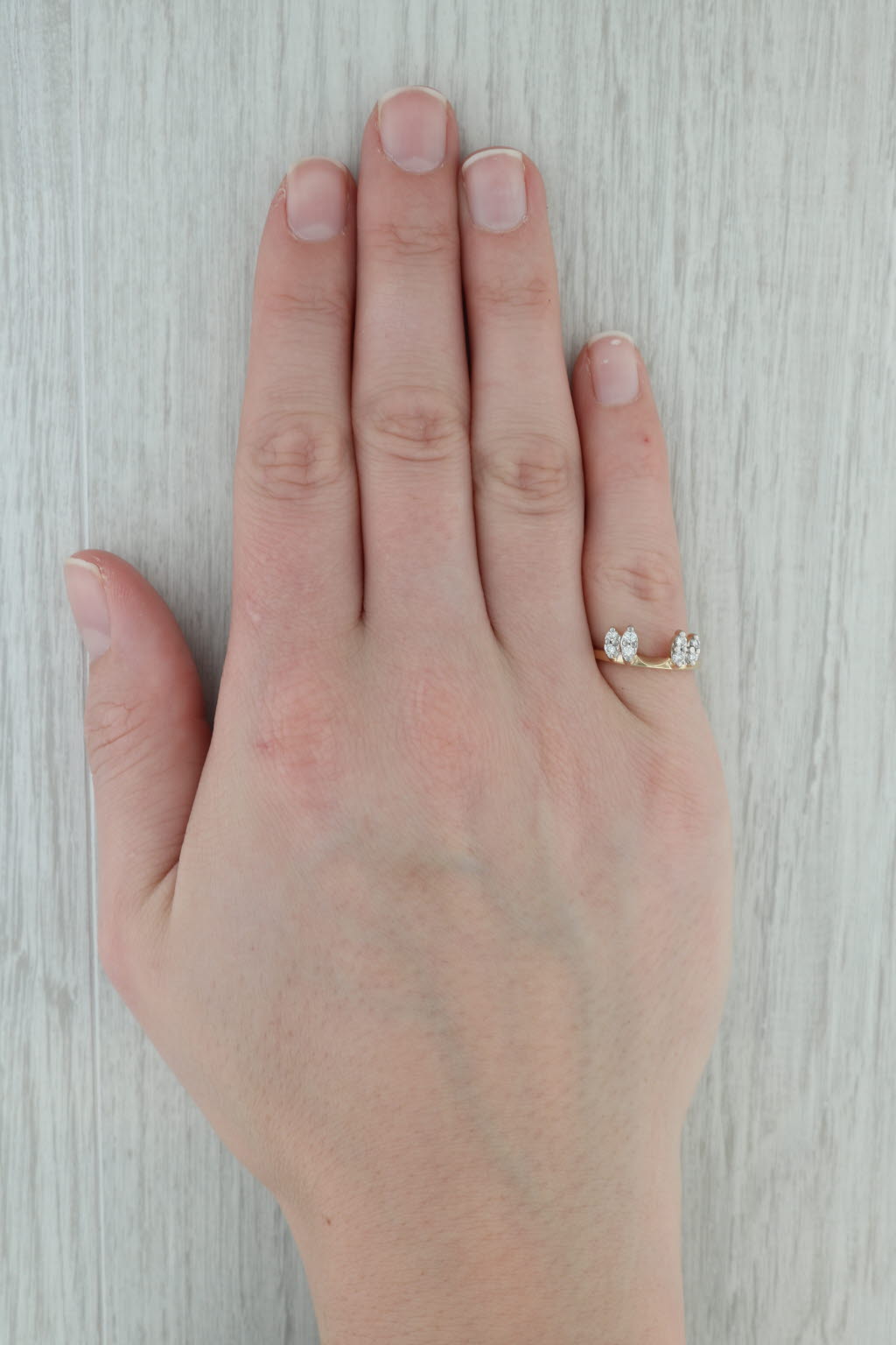0.22ctw Diamond Ring Enhancer Guard - 14k Yellow Gold Stackable Wedding Band - Size 5.5 - Perfect for Bridal Sets & Anniversary Gifts