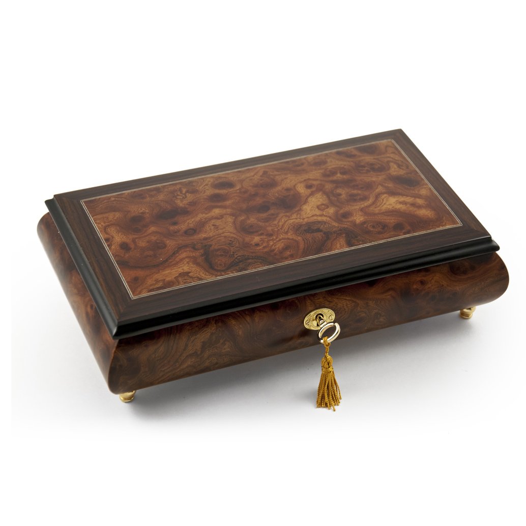 Elegant Classic Wooden Musical Jewelry Box with Lock & Key - Plays Multiple Songs (Including 'It's a Small World') - Perfect Gift for Women, Girls, Birthday & Anniversary - Jewelry Storage & Home Decor