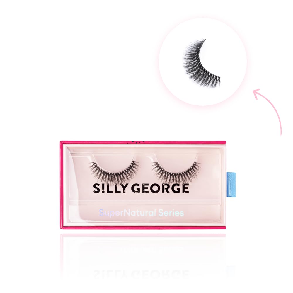 Silly George SuperNatural False Eyelashes - Clear Flexible Band for Natural Look, Comfortable & Lightweight (Nova) | Perfect for Daily Wear, Parties & Special Occasions