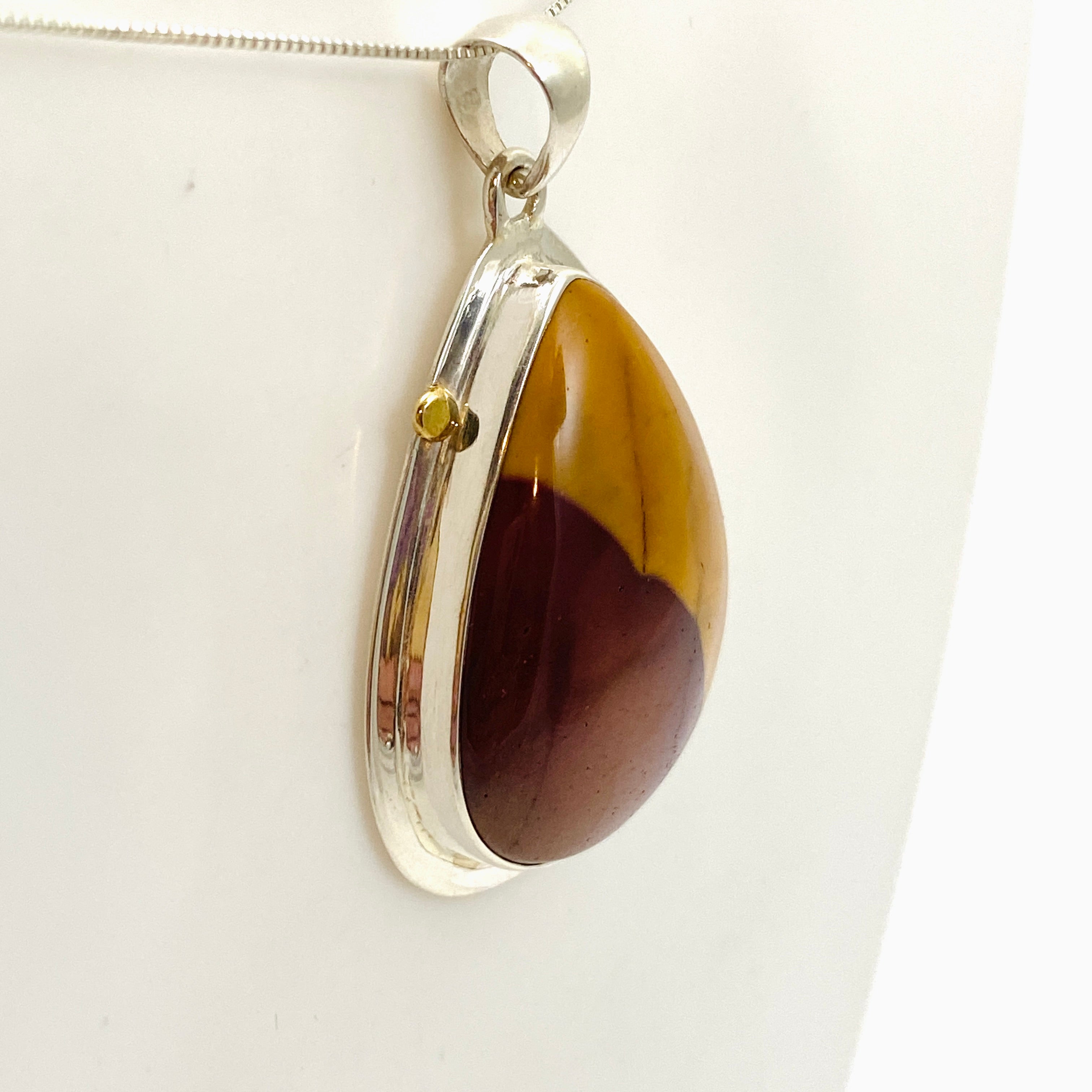 Natural Mookaite Teardrop Cabochon Pendant with Brass Accents - Unique Handmade Jewelry KPGJ4841 | Perfect for Boho Style, Gift Giving & Spiritual Healing