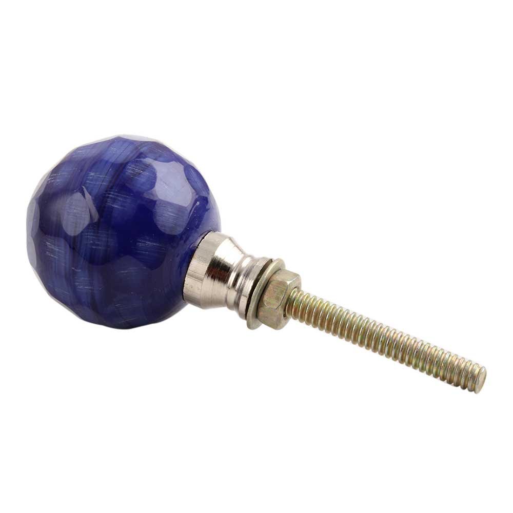 IndianShelf 8-Pack Blue Glass Round Cabinet Knobs - Elegant Drawer Pulls for Kitchen Cabinets, Dressers & Furniture Hardware (Luxury Artisan Design) - Perfect for Home Decor, DIY Projects & Cabinet Upgrades