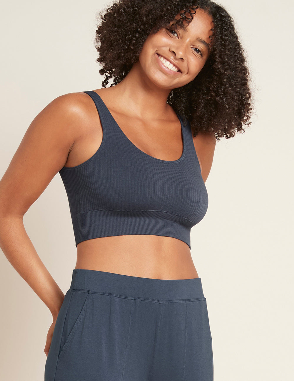 Seamless Ribbed Crop Top for Women - Storm Color - Perfect for Yoga, Gym & Casual Wear