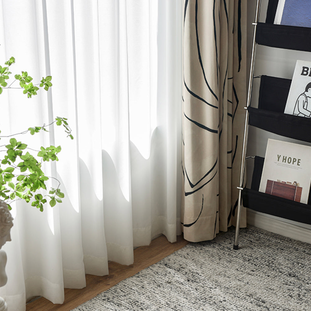 Mirage Double Sided UV Blocking White Sheer Curtains - Lightweight Breathable Thermal Insulated Custom Drapes for Living Room & Bedroom | Pleated Design for Home Decor