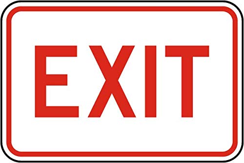 Safety & Warning Vinyl Stickers Bundle - 3 Pack Warehouse Exit Signs (3.5