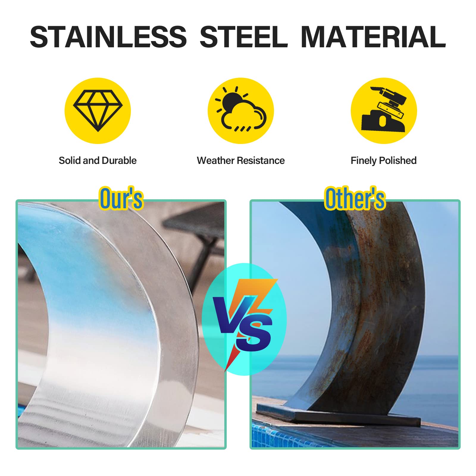 304 Stainless Steel Pool Fountain - 15.7