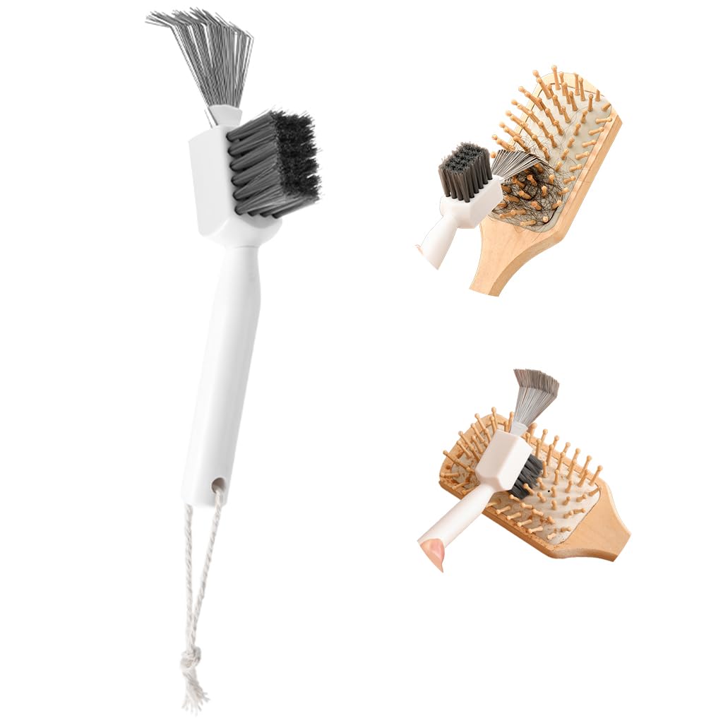 Double Action Metal Wire Hair Brush Cleaner - 2-in-1 Comb & Rake Tool for Removing Hair, Dust & Stiff Bristles | Perfect for Home & Salon Use | Ideal for Daily Hair Care & Professional Styling