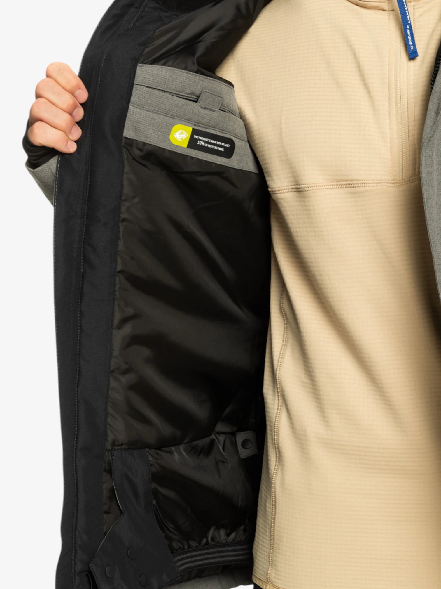 Quiksilver Mission Solid Dark Grey Snow Jacket - Waterproof & Insulated Winter Coat for Skiing, Snowboarding & Outdoor Adventures