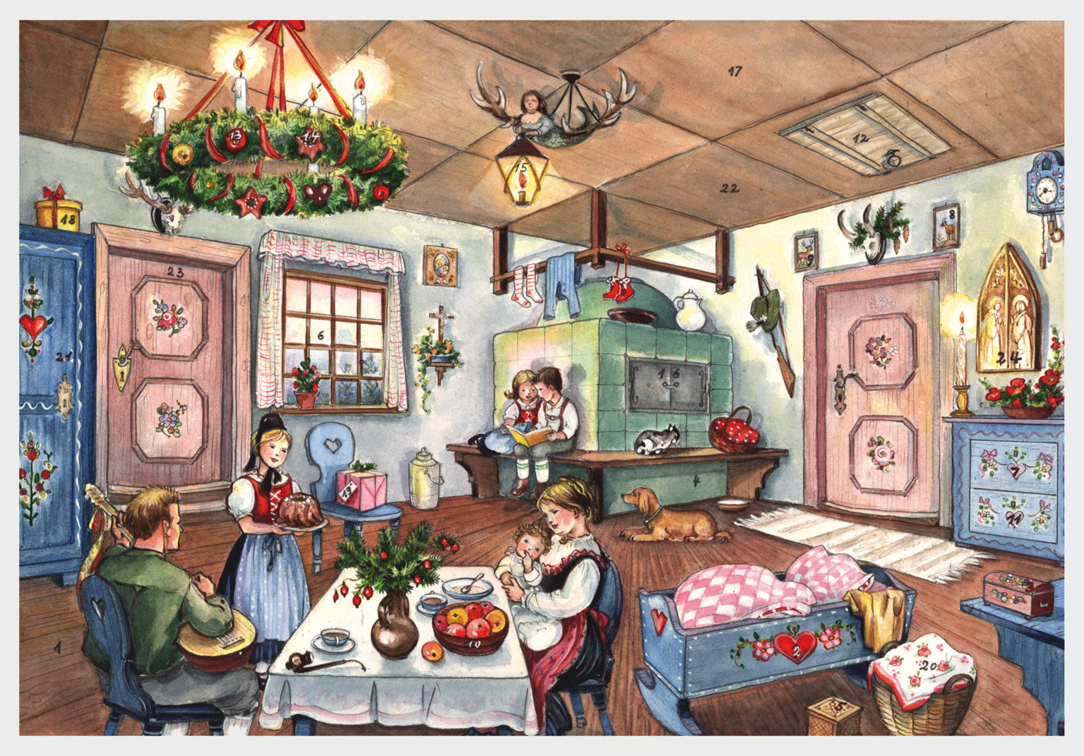 Traditional German Advent Calendar - Medium Size with Old World Villages & Nature Scenes | Perfect for Christmas Countdown, Holiday Decor & Gift Giving