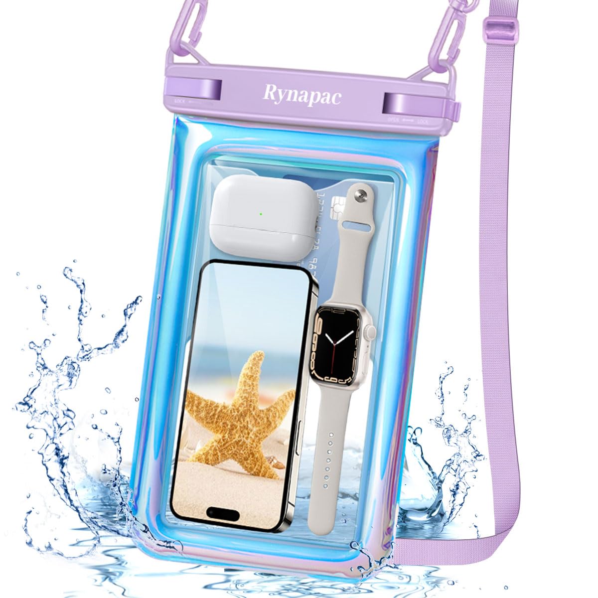Waterproof Phone Pouch Floating - IPX8 Waterproof Phone Case for iPhone 16 15 14 Pro Max & Galaxy S24 S23 Ultra (Up to 10'') - Underwater Cellphone Holder with Lanyard - Perfect for Beach Vacation, Swimming, Snorkeling & Water Sports