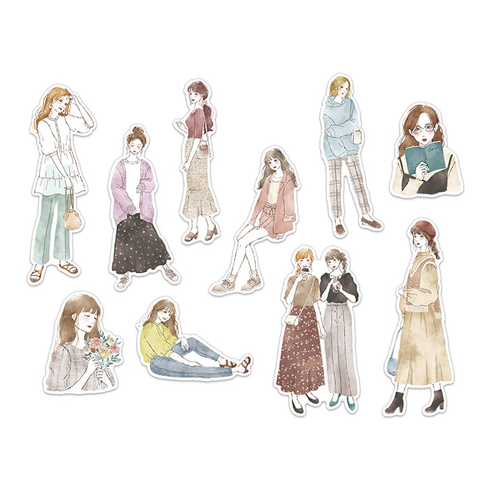 Trendy Amie Sticker Flakes for Girls - Mind Wave Design - Perfect for Scrapbooking, Journaling & DIY Crafts