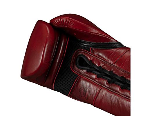 TITLE Boxing Blood Red Leather Sparring Gloves - Professional Lace-Up Boxing Gloves for Training, Heavy Bag Work & MMA | Perfect for Boxing Gyms, Home Workouts & Martial Arts Practice