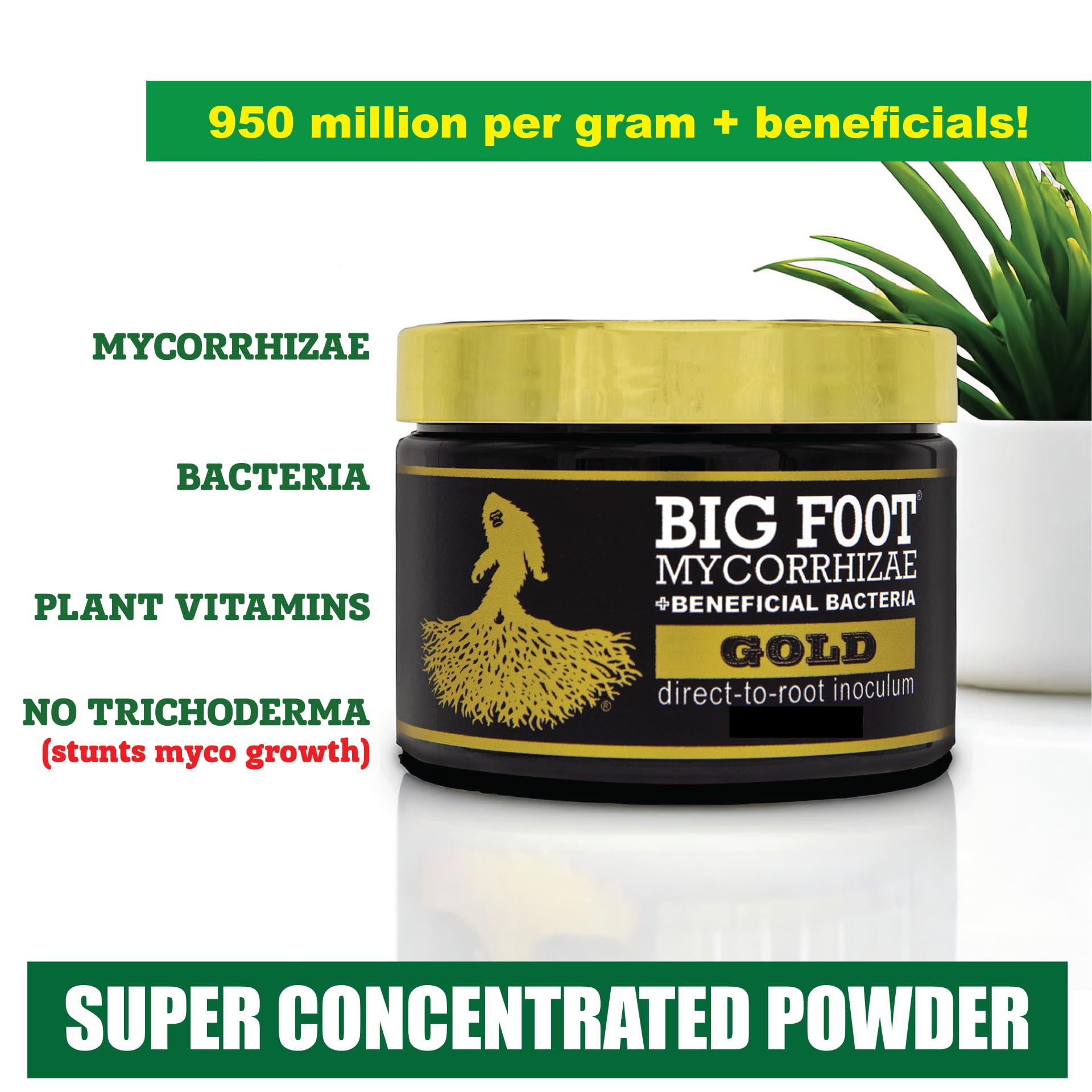 Big Foot Mycorrhizal Fungi - 32oz Organic Root Booster for Plants with Beneficial Microbes | Enhances Root Growth for Transplanting, Hydroponics & Soil Gardening | Ideal for Vegetables, Flowers & Houseplants