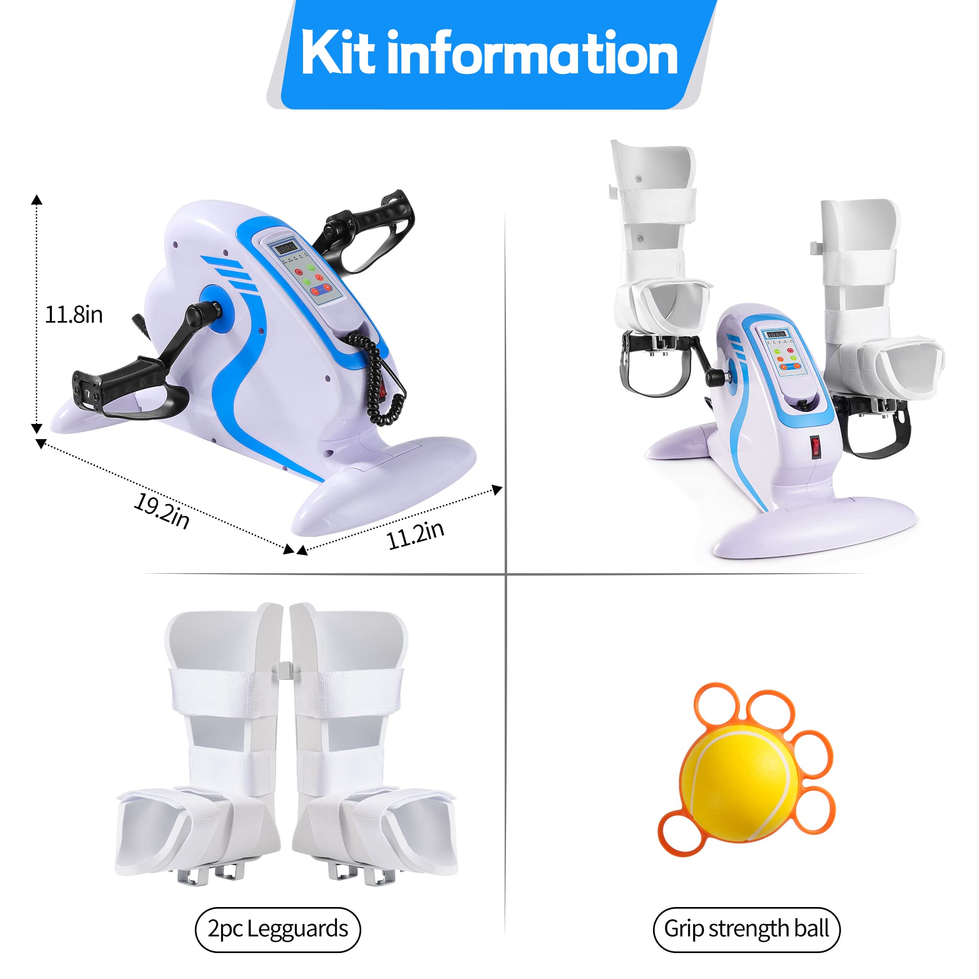 Electric Pedal Exerciser Bike - Motorized Physical Therapy Equipment for Legs, Knees & Feet Recovery | Portable Pedal Exerciser for Home Workouts & Assisted Rehabilitation | Ideal for Seniors, Post-Surgery & Mobility Therapy