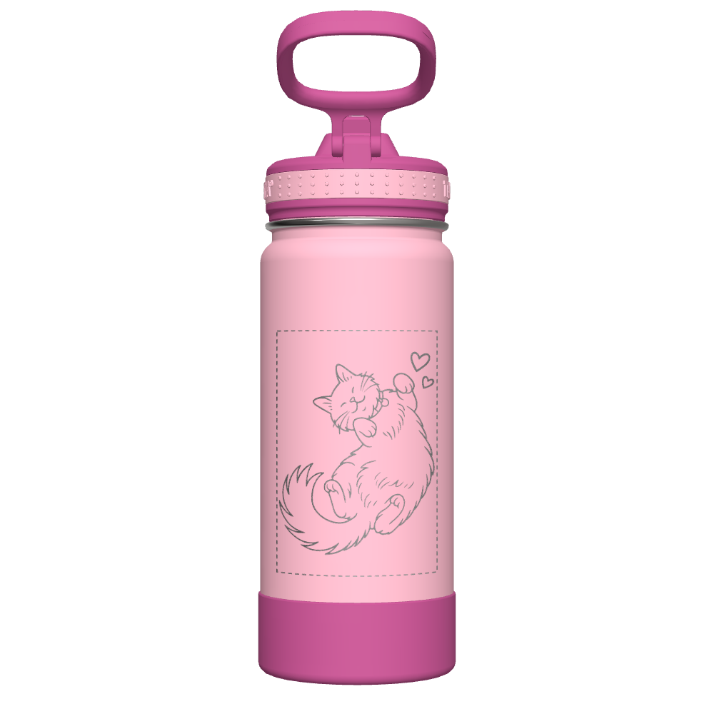 Customized Active Kids Water Bottle with Straw Lid - Leak Proof & BPA Free - Perfect for School, Sports & Outdoor Activities