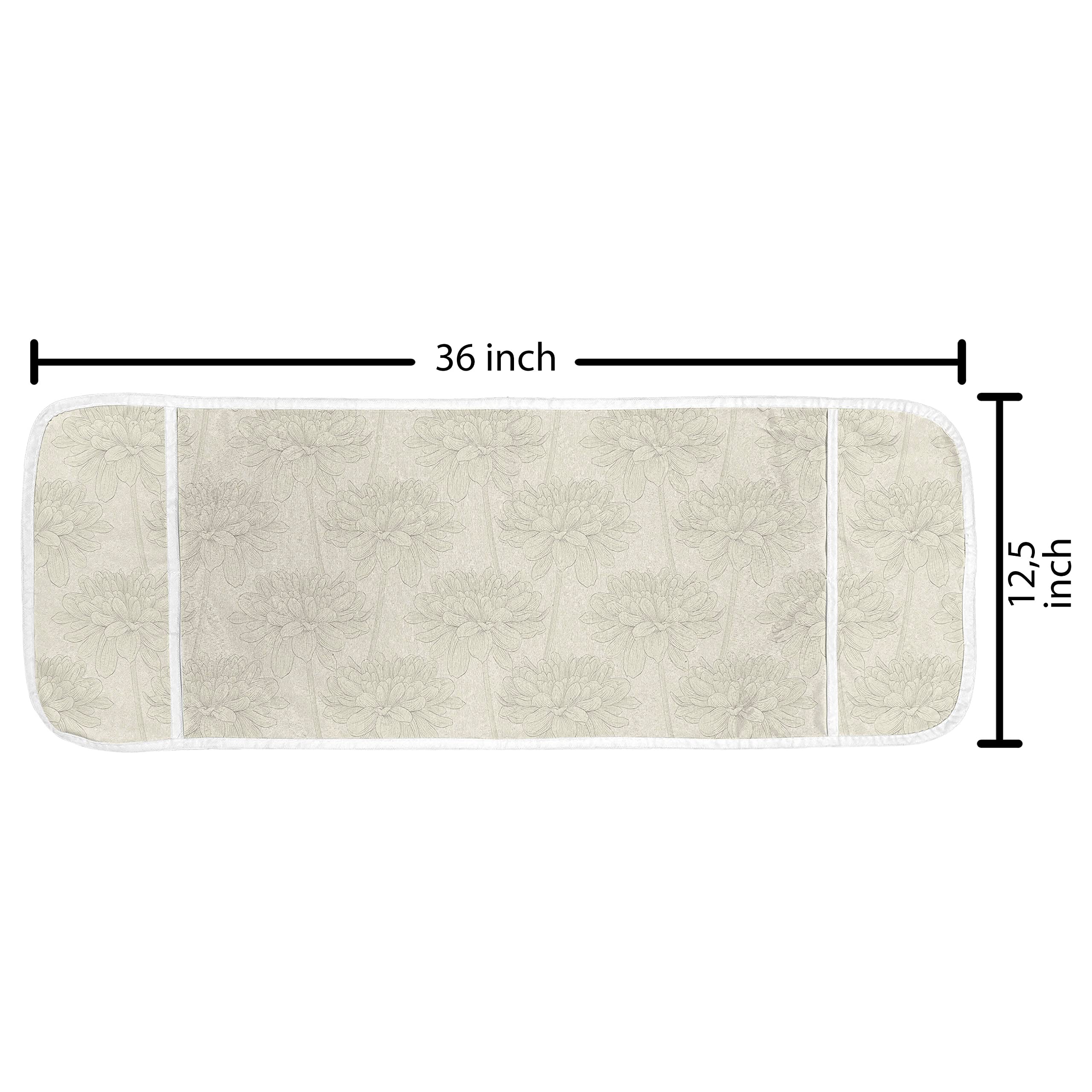 Ambesonne Dahlia Microwave Cover - Pastel Floral Sketch Design, Waterproof Kitchen Organizer with Pockets, 36
