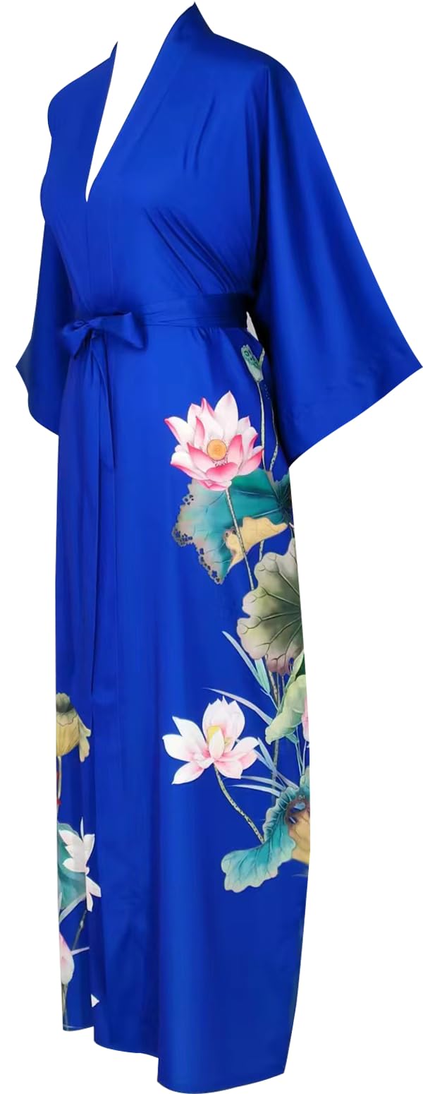 Women's Satin Kimono Robes - Soft Bathrobes & Loungewear Pajama Set for Spa, Bridal Shower & Relaxation at Home