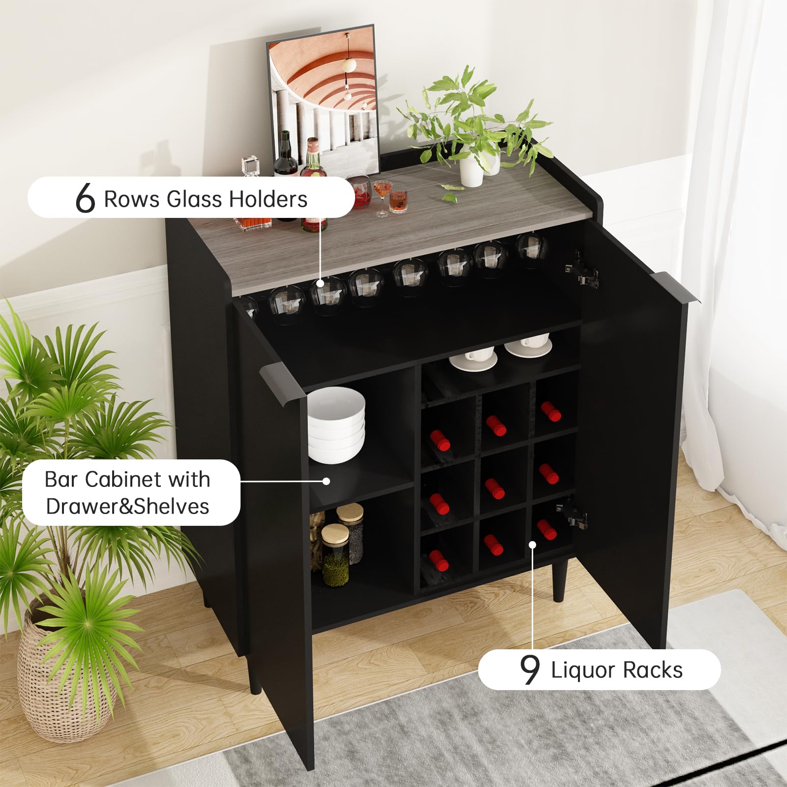 Industrial Wine Bar Cabinet 37