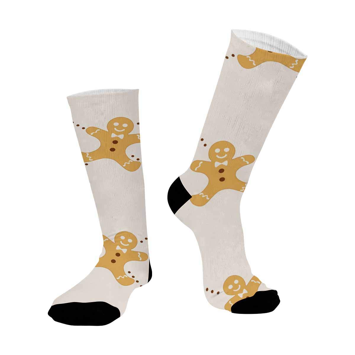 INTERESTPRINT Sublimated Christmas Gingerbread Man Crew Socks for Adults - Fun Holiday Gift & Cozy Winter Wear for Men & Women