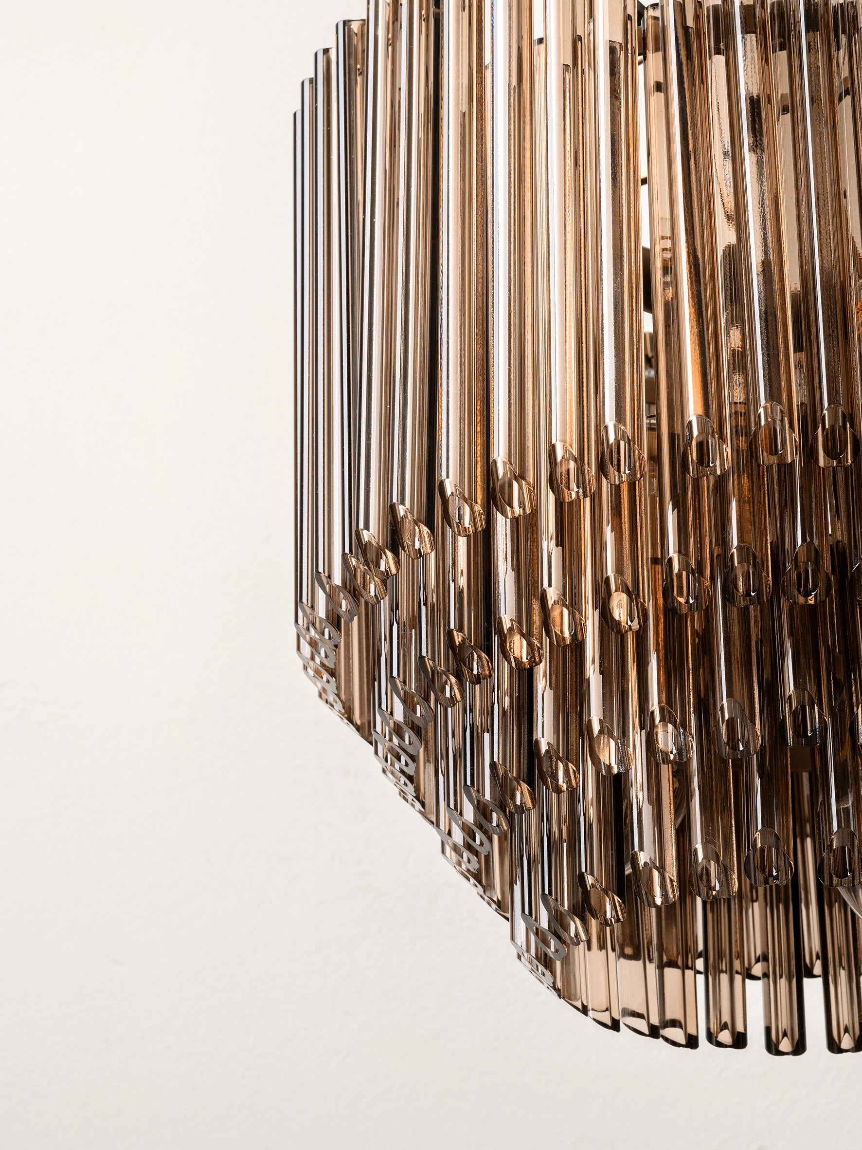 Petalia 9-Light Bronze Chandelier with Smoked Chocolate Glass Tubes - Elegant Dining Room Lighting for Home Decor & Modern Interior Design