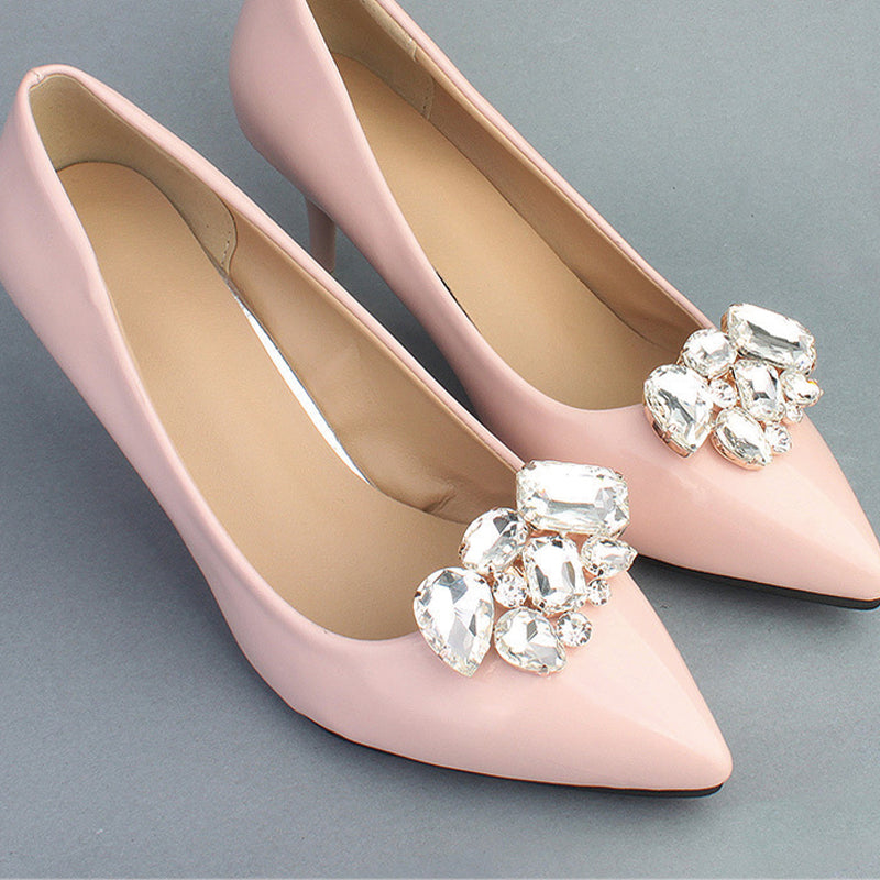 1 Pair Detachable Rhinestone Shoe Clips for Wedding Shoes - Elegant Bridal Shoe Buckle Accessories for Brides, Prom, and Special Occasions