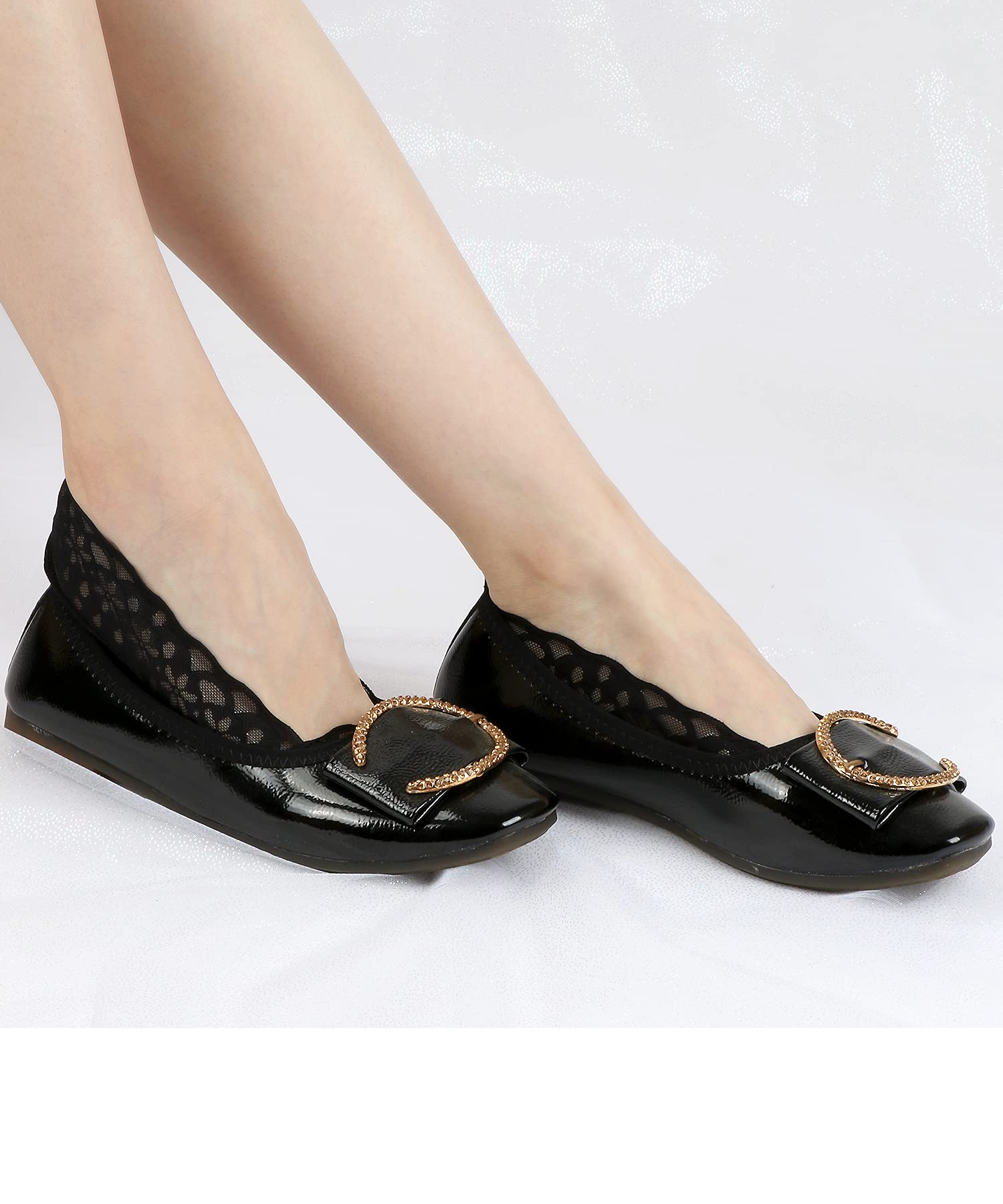Panda Bros Women's Invisible No Show Socks - Low Cut Lace Non Slip Socks for Flats, Pumps & Boat Shoes | Comfortable & Breathable for Everyday Wear