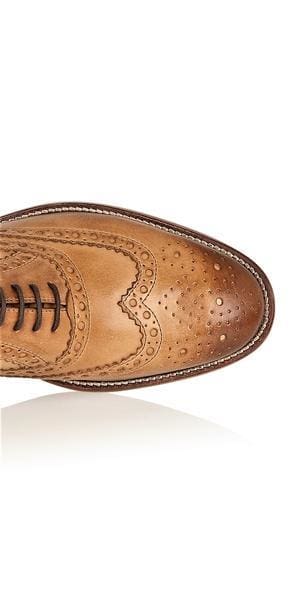 London Brogues Gatsby Style Tan Wide Fit Men's Dress Shoes - Formal & Casual Wear for Office, Weddings & Special Occasions
