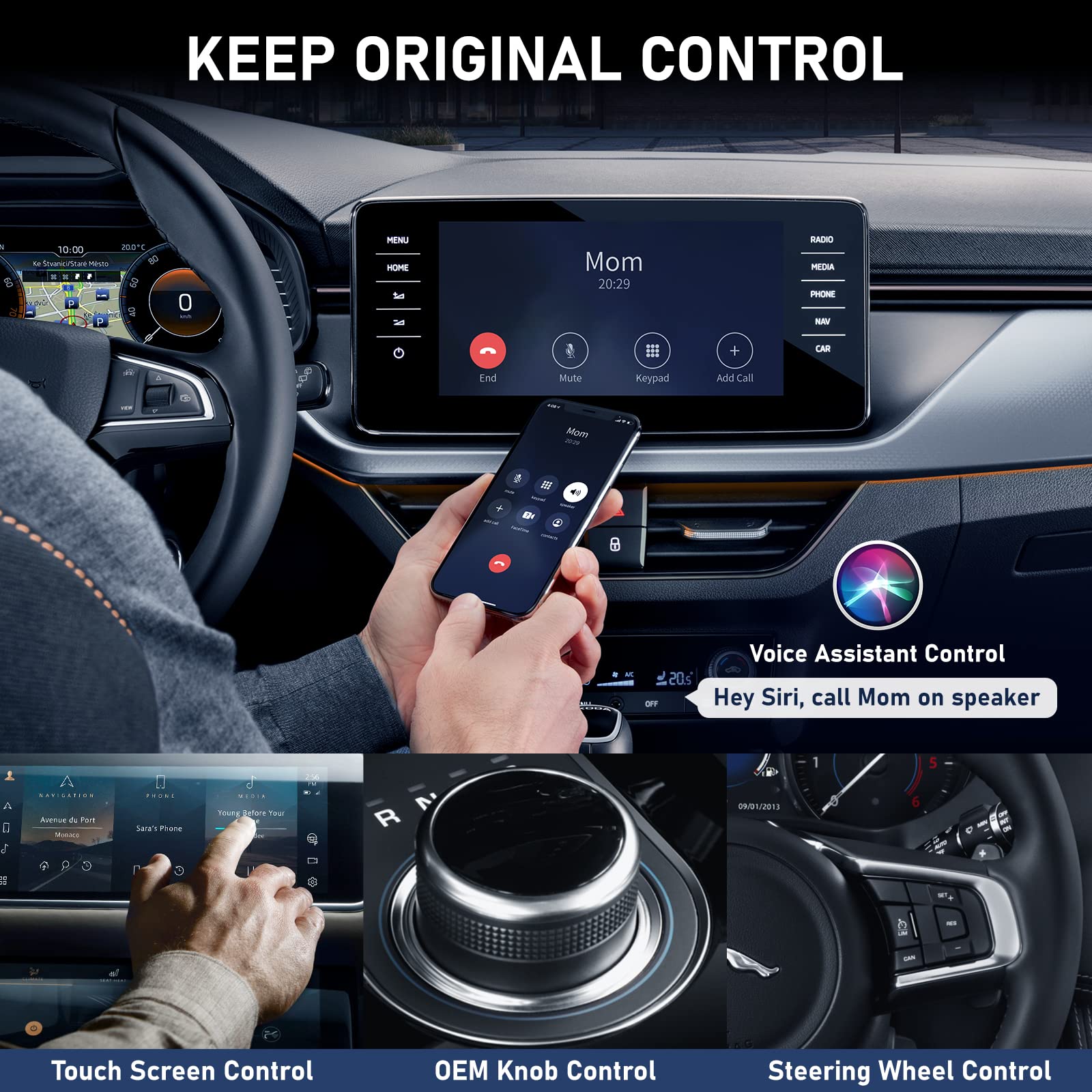 2024 Wireless CarPlay Adapter - Plug & Play Dongle for Factory Wired CarPlay, Converts to Wireless Fast & Easy, Compatible with 2015+ Cars & iPhone iOS 10+ (Perfect for Commuting, Road Trips & Hands-Free Driving)