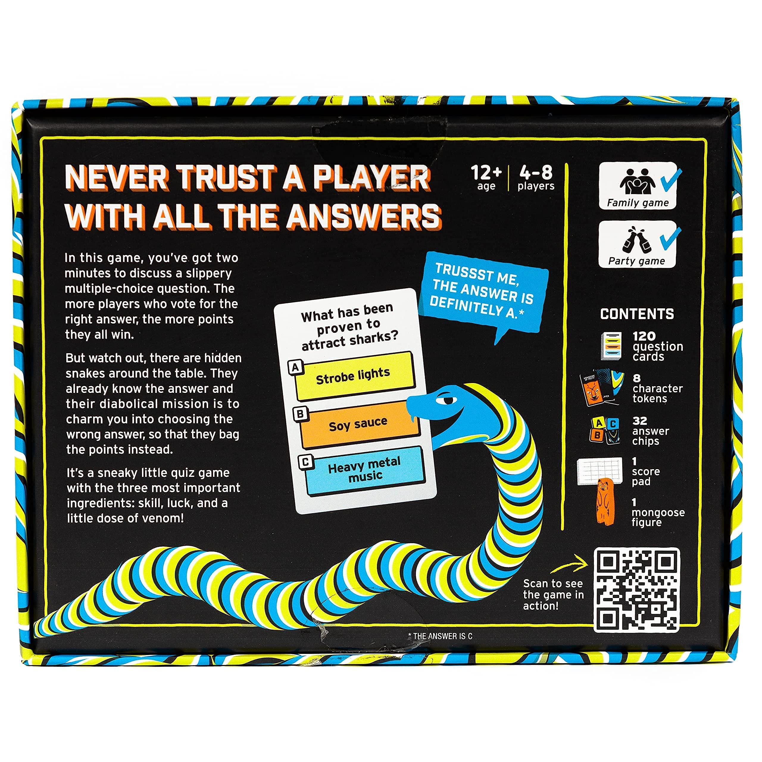 Big Potato Snakes: Fun Social Deduction Board Game for Family Game Night & Adult Parties | Strategy Game for 4-8 Players | Perfect for Halloween, Team Building & Icebreaker Activities