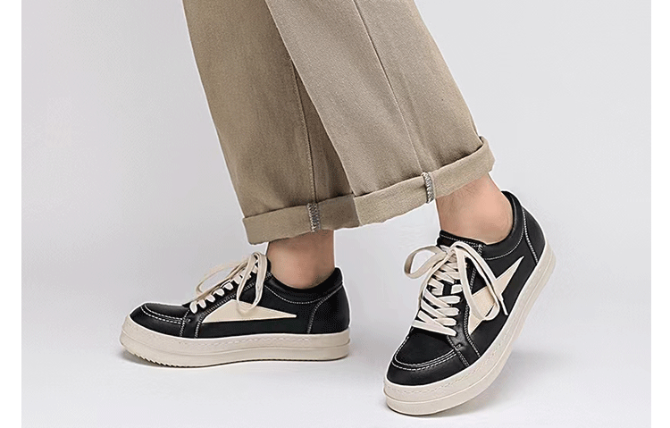 Rick Owens RO 22SS Correct Edition Dark Suede Leather Low Top Sneakers - Men's Luxury Streetwear Shoes for Casual Wear & Fashion Outfits