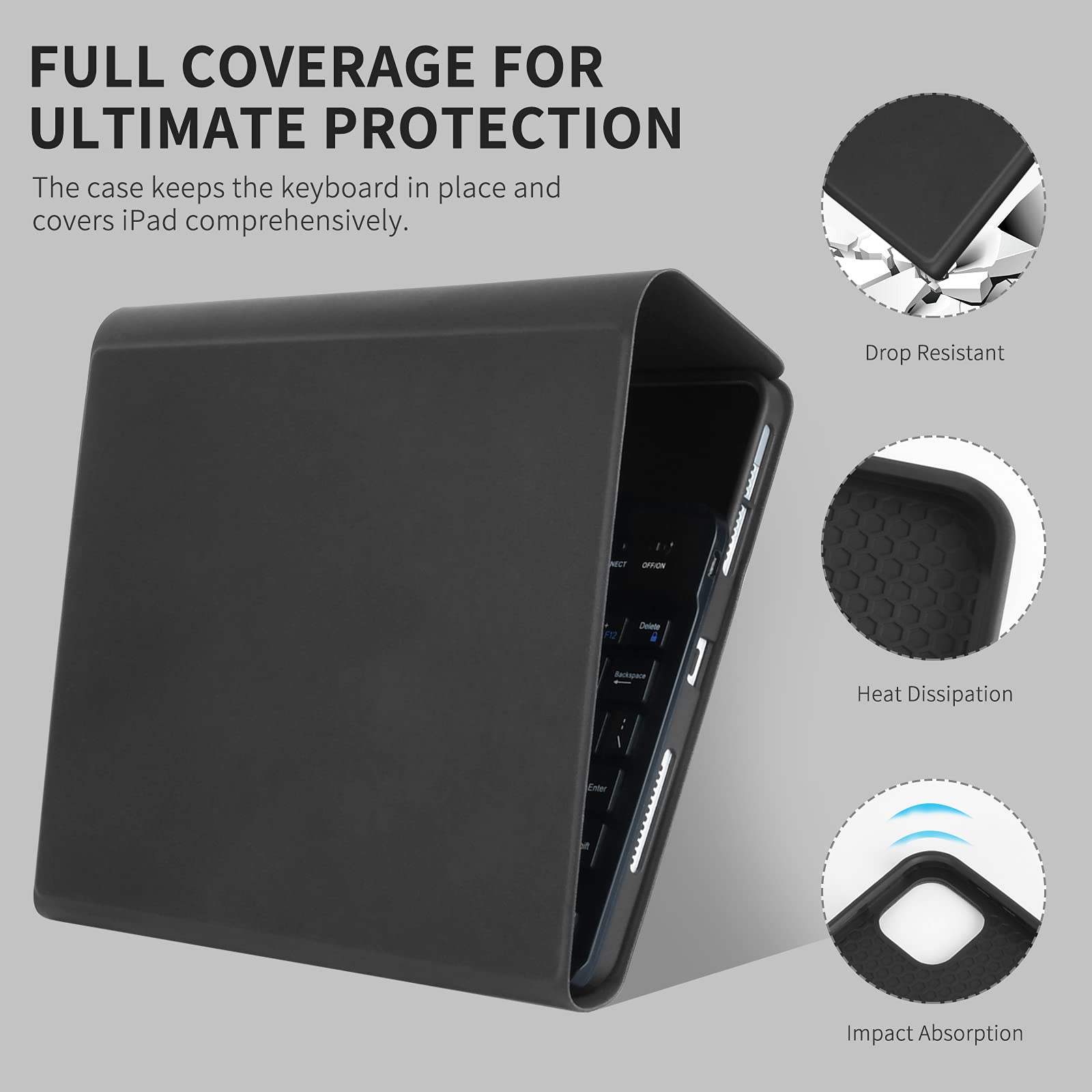 Magnetic Detachable Bluetooth Keyboard Case for iPad Air 11 inch (M3 2025/M2 2024) & iPad Pro 11 inch (1st-4th Gen) - Slim Protective Cover with Pencil Holder for 10.9