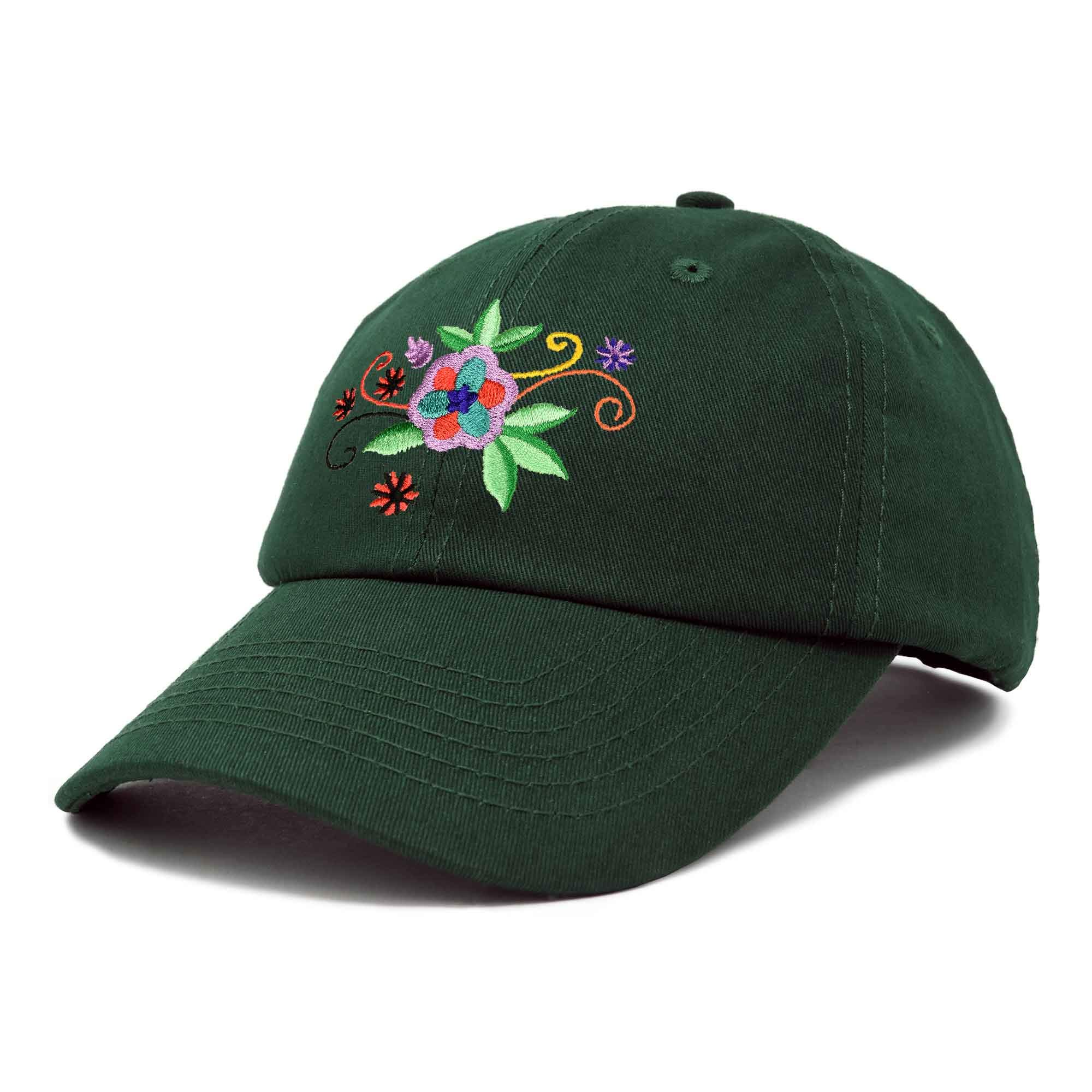 DALIX Floral Cosmos Embroidered Baseball Cap for Women - Stylish Sun Hat for Outdoor Activities, Gardening, and Beach Vacations
