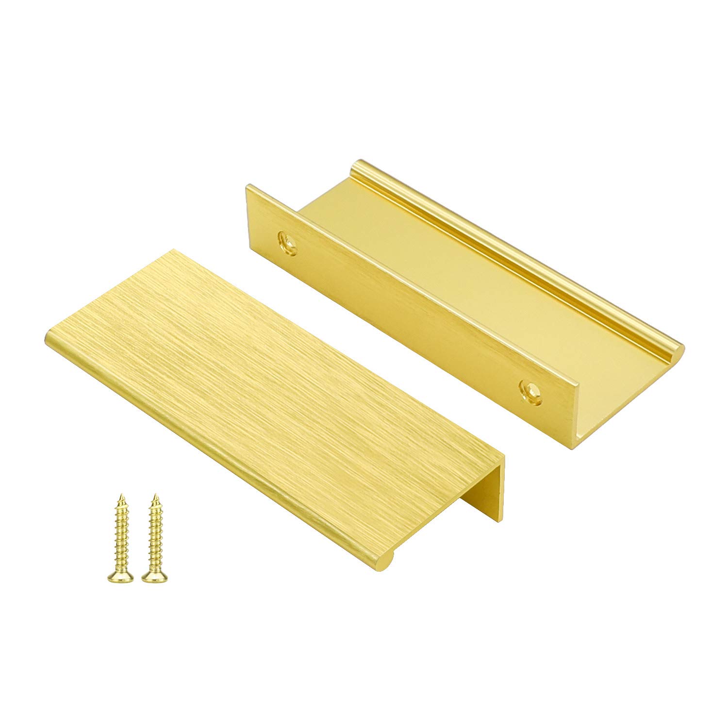 30 Pack Gold Cabinet Pulls - Peaha Brass Drawer Handles 3 Inch Center to Center (76mm) - Edge Pulls for File Cabinets, Dressers & Kitchen Drawers - LS7030GD76 - Perfect for Home Office & Furniture Upgrade