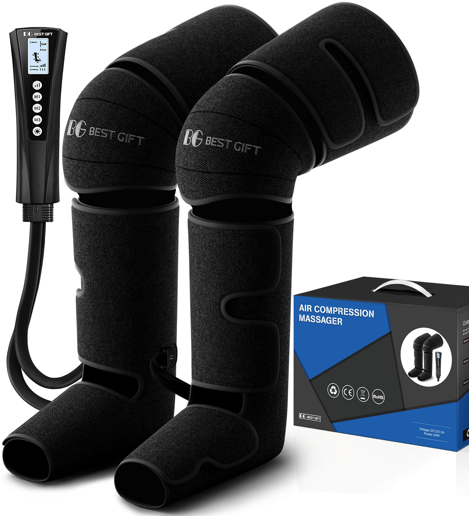 Air Compression Foot & Leg Massager with Heat - Relief for Varicose Veins & Muscle Fatigue - Perfect Mother's Day, Father's Day & Christmas Gift for Parents - Ideal for Home Relaxation & Post-Workout Recovery