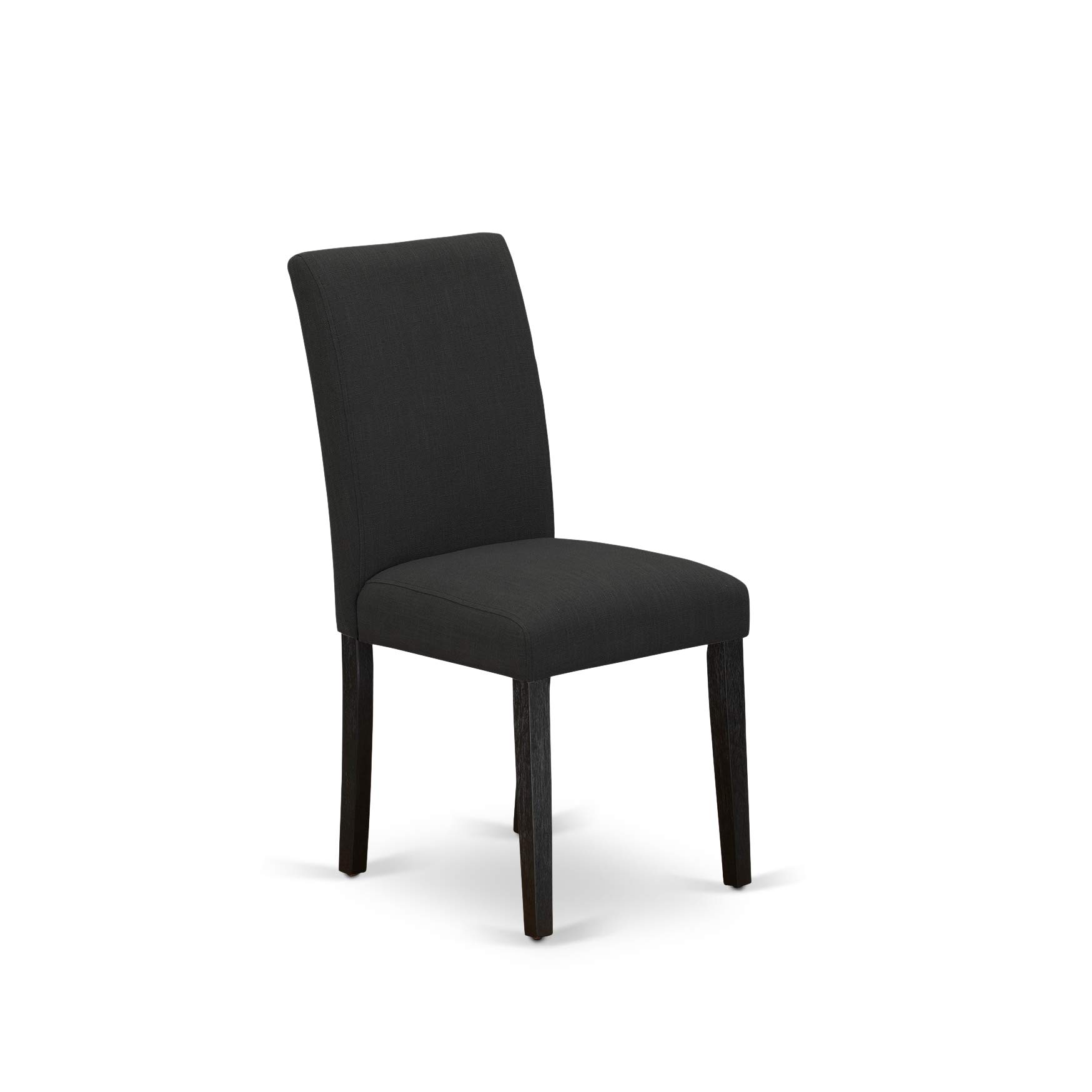 East West Furniture X676AB624-5 5-Piece Kitchen Dining Set - 36x60 Inch Rectangle Table with X-Legs & 4 Black Linen Upholstered Chairs - Modern Dining Room Furniture for Small Spaces, Breakfast Nooks & Compact Apartments
