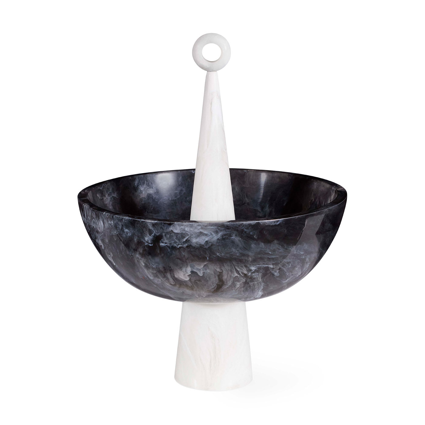Como Black & White Finial Bowl - Elegant Decorative Bowl for Home Decor, Centerpiece, or Gift - Perfect for Dining Tables, Shelves, and Wedding Decorations